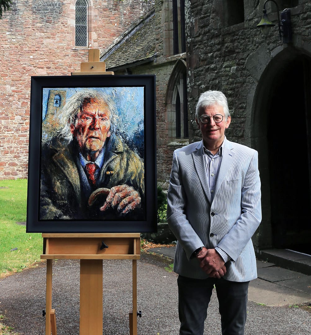 RS Thomas painting at Brecon Cathedral