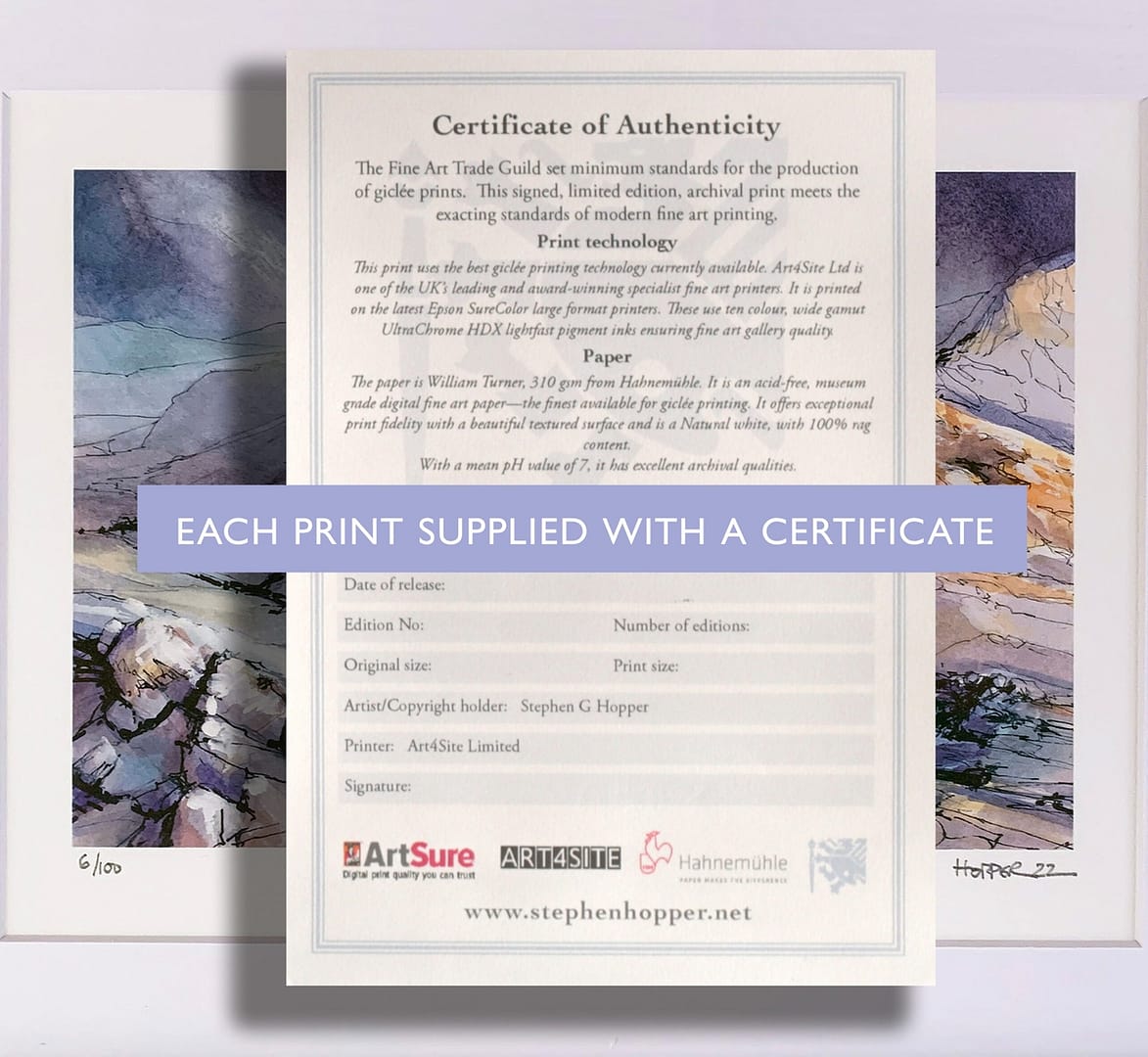 Certificate of Authenticity of a Hopper landscape print