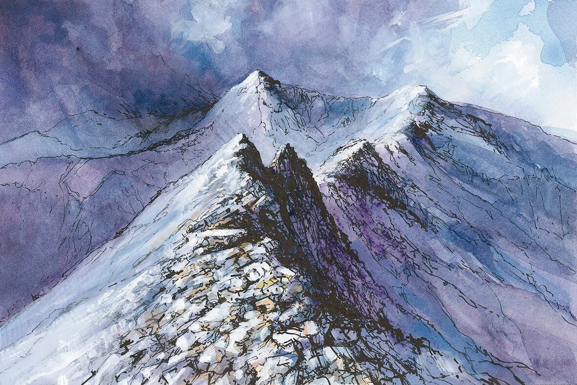 Snowdonia art print Crib Goch