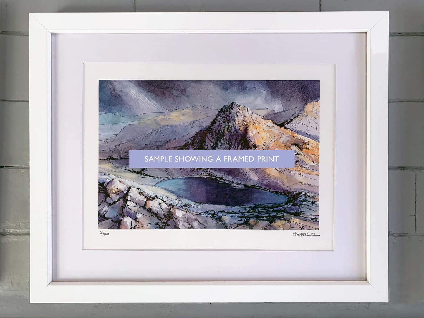 Example of a framed Hopper landscape print