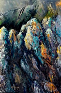 Oil painting of Snowdonia – Eryri – after a poem by Welsh poet Hedd Wyn