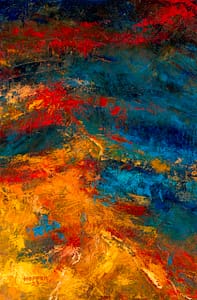 Oil painting on canvas entitled 'Awaiting Ushas'