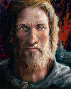 Life size oil painting of St Edmund, the original patron saint of England