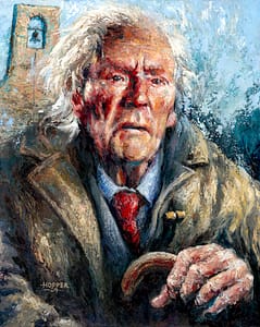 Oil painting of Welsh Saint Melangell