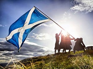 The Saltire or St Andrew's Cross – The national flag of Scotland
