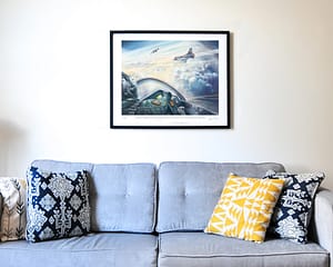 Artist's print of F35B, English Electric and P332 Lightning - in situ