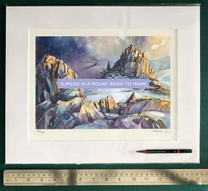 watercolour of Castell y Gwynt, Glyderau