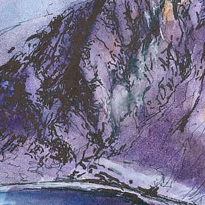 Detail of Tryfan watercolour