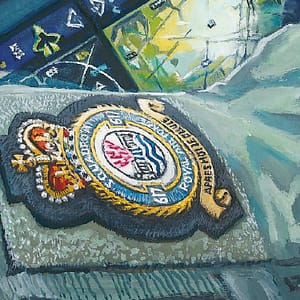 F35B, English Electric and P332 Lightning – Art print detail showing RAF 617 Dambusters Sqn badge