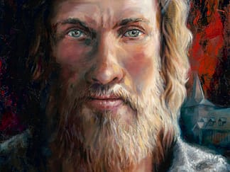 Life size oil painting of St Edmund, the original patron saint of England