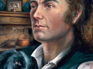 Life size oil painting of Scottish poet Robert 'Rabbie' Burns