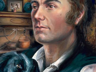 Life size oil painting of Scottish poet Robert 'Rabbie' Burns