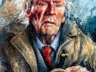 Oil painting of Welsh Saint Melangell