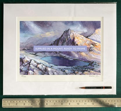 Watercolour of Tryfan, Ogwen Valley, Snowdonia, Wales