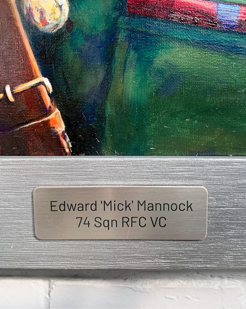 Original Oil Painting of Edward 'Mick' Mannock Royal Flying Corps 1918