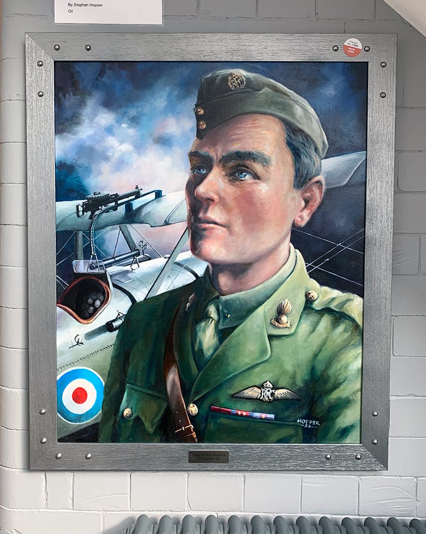 Original Oil Painting of Edward 'Mick' Mannock Royal Flying Corps 1918